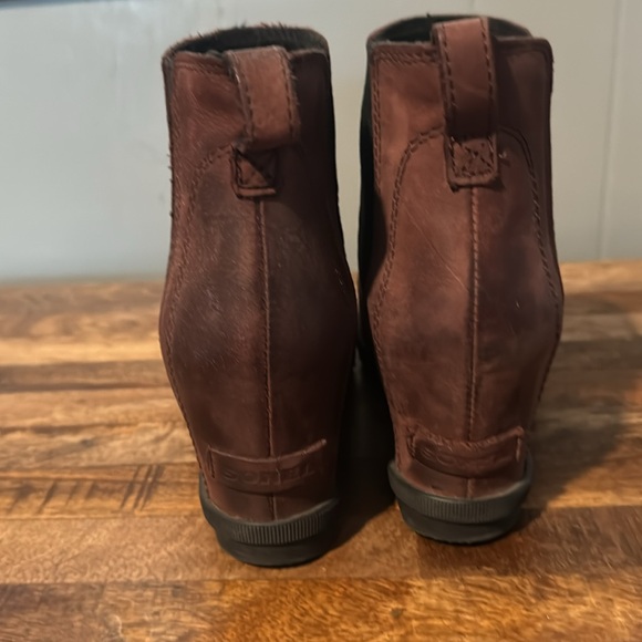 Sorel Joan of Arc Chelsea Wedge Boots, Booties, Brown, Size 8.5 - Picture 7 of 11
